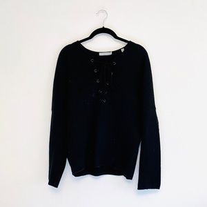 Vince Lace-Up Cashmere Sweater